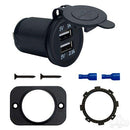 Golf Cart USB Dual Port Power Socket 1A/2.1A 12-48V Fits Club Car, EZGO & Yamaha