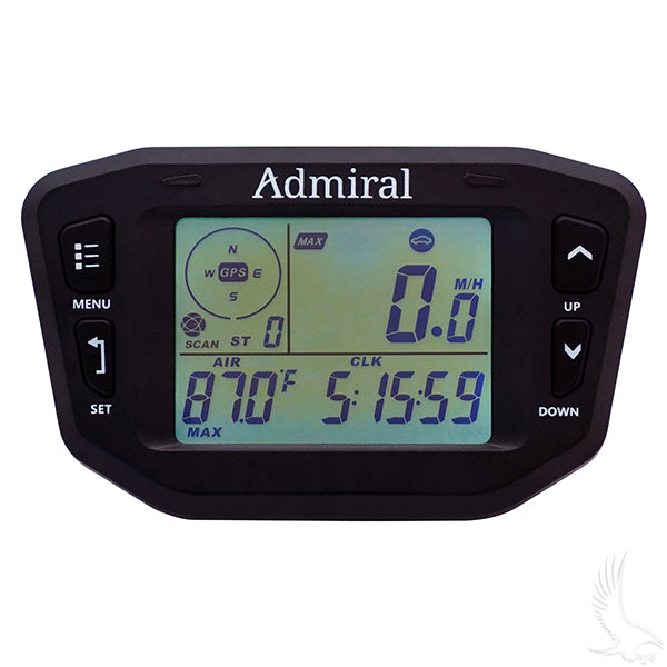 Golf Cart Admiral Digital GPS Multi-Function Speedometer Fits Club Car, EZGO & Yamaha