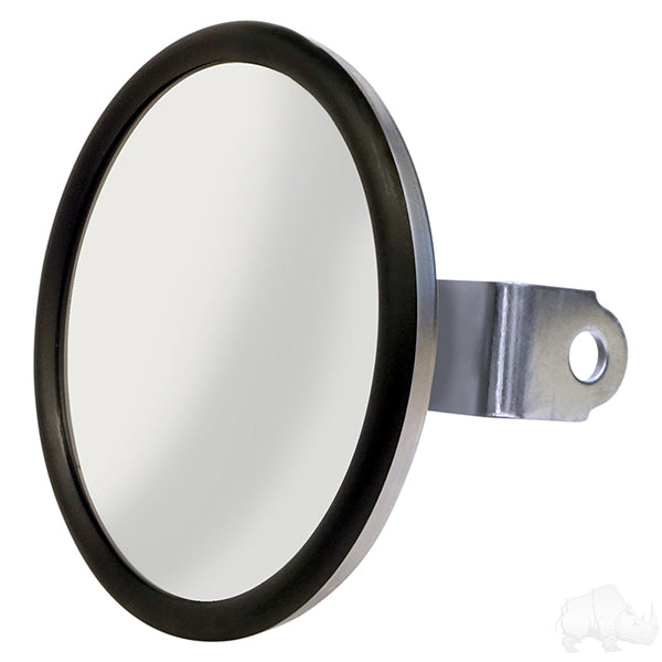 Golf Cart Convex Side Mount Rear View Stainless Steel Mirror Fits Club Car, EZGO & Yamaha