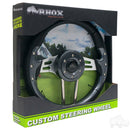 Golf Cart RHOX Aviator 4 Steering Wheel Carbon Fiber Grip w/ Brushed Aluminum Spokes 13" Diameter