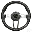 Golf Cart RHOX Aviator 4 Steering Wheel Carbon Fiber Grip w/ Brushed Aluminum Spokes 13" Diameter