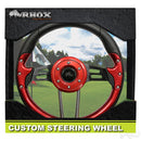 Golf Cart RHOX Aviator 4 Red Grip/Black Spokes Steering Wheel 13" Diameter