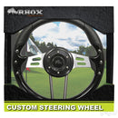 Golf Cart RHOX Aviator 4 Black Grip/Brushed Aluminum Spokes Steering Wheel 13" Diameter