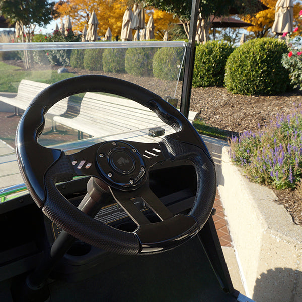 Golf Cart RHOX Aviator 5 Steering Wheel Black Grip with Black Spokes 13" Diameter