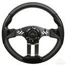 Golf Cart RHOX Aviator 5 Steering Wheel Black Grip with Black Spokes 13" Diameter