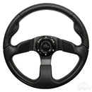 Golf Cart RHOX Formula GT Black Steering Wheel 13" Diameter