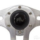 Golf Cart RHOX Challenger Black & Aluminum Steering Wheel 13" Diameter