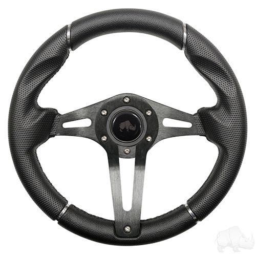 Golf Cart RHOX Challenger Black Steering Wheel 13" Diameter