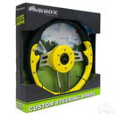 Golf Cart RHOX Aviator 4 Yellow Grip/Brushed Aluminum Spokes Steering Wheel 13" Diameter