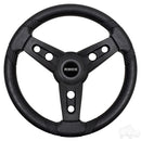 RHOX Lugana Black Steering Wheel with EZGO Golf Cart Hub