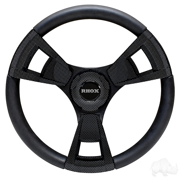 Club Car RHOX Fontana Carbon Fiber Steering Wheel with Precedent Golf Cart Hub