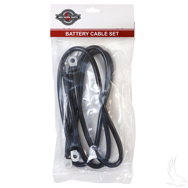 Club Car Battery Cable Set (3) 26" 4 Gauge Fits Precedent Golf Cart w/ 12V Batteries