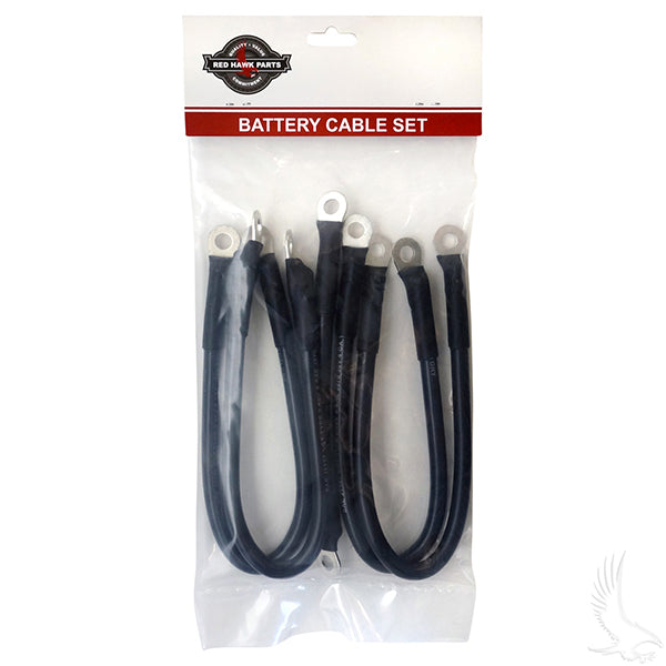 EZGO Battery Cable Set - (1) 7" (4) 14" 4 Gauge Fits TXT 48V Golf Cart