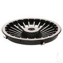 (1) Golf Cart 8" Turbine Black & Silver RHOX Wheel Cover Fits Club Car, E-Z-GO & Yamaha