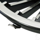 (1) Golf Cart 8" Turbine Black & Silver RHOX Wheel Cover Fits Club Car, E-Z-GO & Yamaha