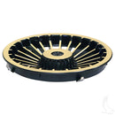 (1) Golf Cart 8" Turbine Black & Gold RHOX Wheel Cover Fits Club Car, E-Z-GO & Yamaha