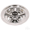 (1) Golf Cart 8" RHOX Wheel Cover SS Chrome Fits Club Car, EZGO & Yamaha