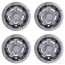 Golf Cart RHOX 8" Vegas Chrome Wheel Covers Set of 4