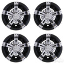 Golf Cart RHOX 8" Vegas Chrome & Black Wheel Covers Set of 4