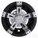 Golf Cart RHOX 8" Vegas Chrome & Black Wheel Covers Set of 4