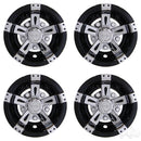 Golf Cart 10" RHOX Vegas Chrome & Black Wheel Covers Set of 4
