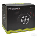 Golf Cart RHOX Wheel Covers 8" Daytona Chrome & Black - Set of 4