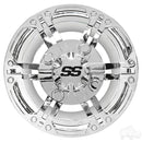 Golf Cart 8" Daytona Chrome RHOX SS Wheel Covers - Set of 4