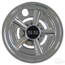 (1) Golf Cart 8" RHOX Wheel Cover SS Chrome Fits Club Car, EZGO & Yamaha